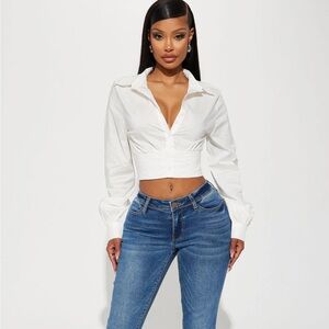 Business To Business Button Down Shirt - White